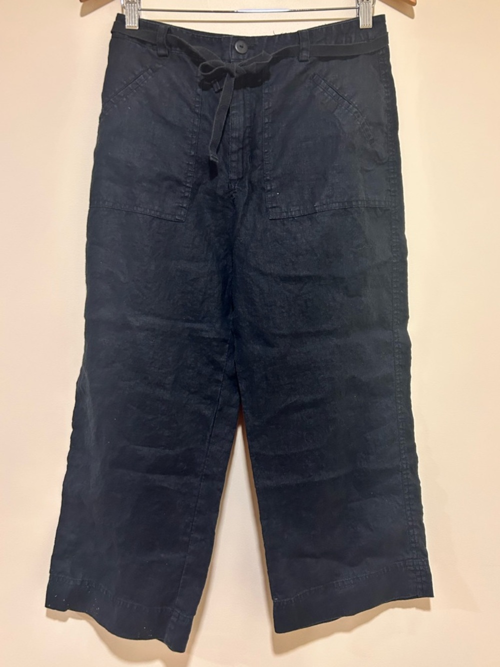 Linden Hill Womens Linen Casual Pants in Black Size 8